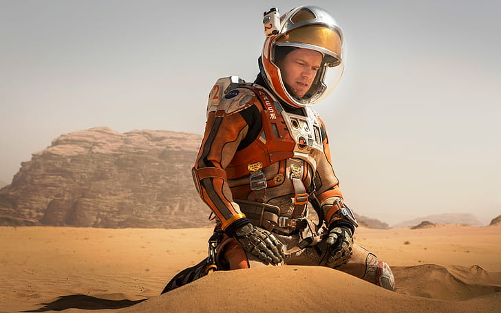 Марсианецът Мат Деймън, марсианец, наса, костюм, сцена, HD тапет