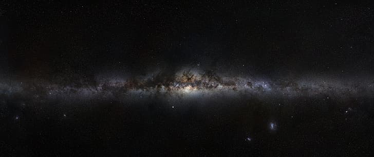 ultrawide, espaço, galáxia, estrelas, HD papel de parede