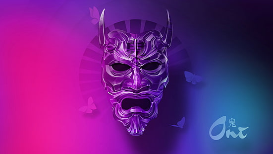 Devil mask, Japan, oni mask, HD wallpaper HD wallpaper