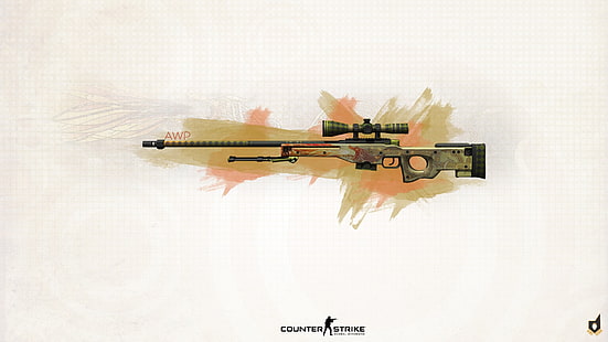 kahverengi Counter Strike AWM keskin nişancı, Counter-Strike, Counter-Strike: Global Offensive, keskin nişancı tüfeği, Doğruluk Uluslararası AWP, HD masaüstü duvar kağıdı HD wallpaper
