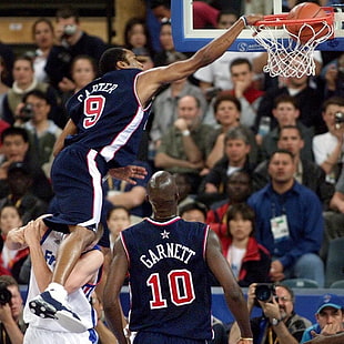 Vince Carter e Kevin Garnett, Vince Carter, NBA, basket, schiacciate, cerchio, Sfondo HD HD wallpaper