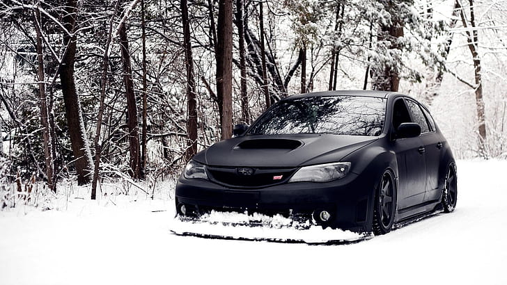 samochody śnieżne subaru czarne samochody subaru impreza wrx sti 1920x1080 Art Black HD Art, samochody, śnieg, Tapety HD