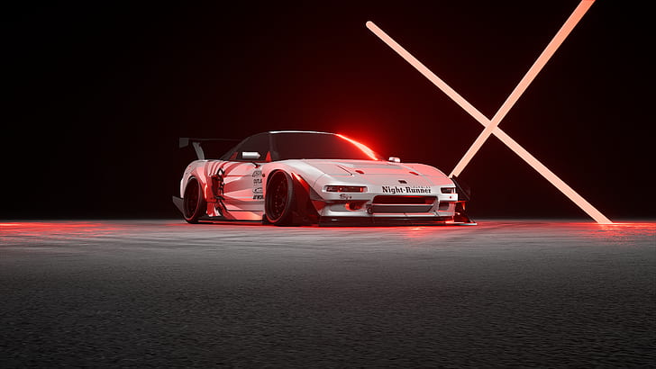rot, weiß, Need for Speed, Honda NSX, HD-Hintergrundbild