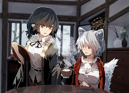 Anime, Touhou, Aya Shameimaru, Momiji Inubashiri, HD-Hintergrundbild HD wallpaper