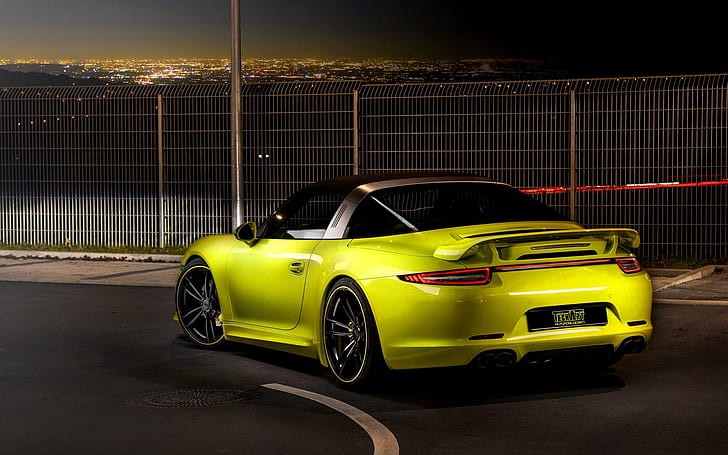 Porsche 911 Targa 4S 2014, cars, porsche, 2014, green, HD wallpaper