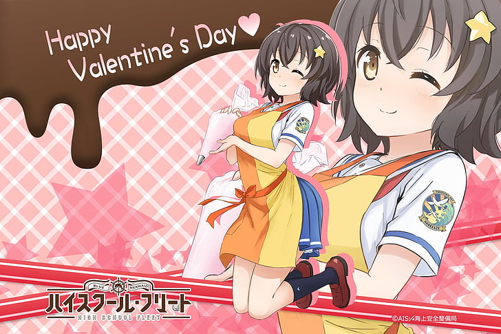 Anime, Flota de secundaria, Mikan Irako, Día de San Valentín, Fondo de pantalla HD