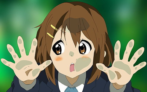K-ON !, Hirasawa Yui, Hände, Schuluniform, HD-Hintergrundbild HD wallpaper