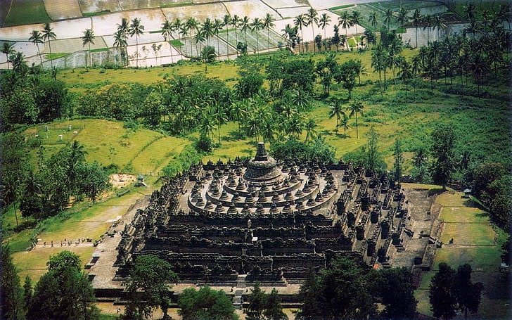 Храмове, Боробудур, HD тапет