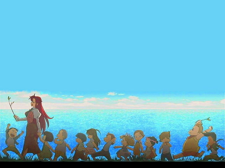 brązowy obraz przedstawiający morze w ramie, Tengen Toppa Gurren Lagann, anime, Tapety HD
