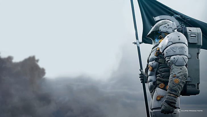 Der Anzug, Flagge, Logo, Kojima Productions, Hideo Kojima, Death Stranding, HD-Hintergrundbild