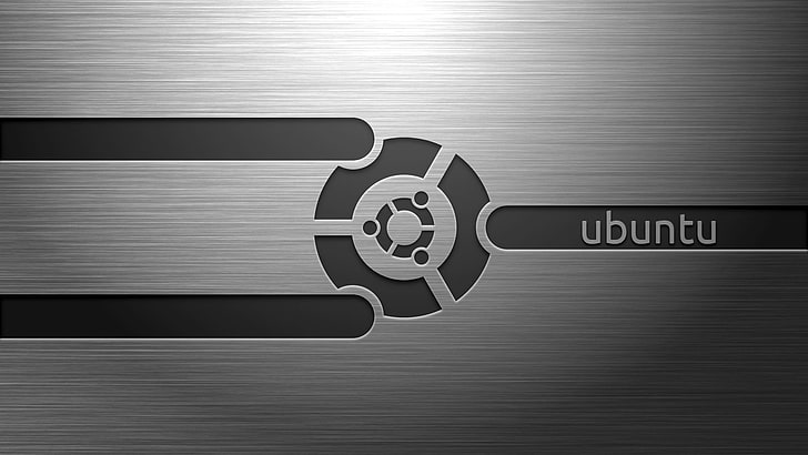 szare logo Ubuntu, technologia, Ubuntu, Linux, system operacyjny, Tapety HD