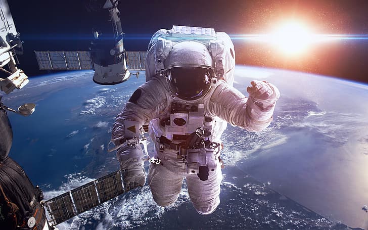 astronot, luar angkasa, Stasiun Orbital, Wallpaper HD