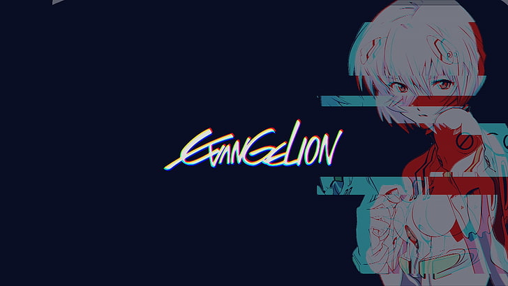 vaporwave, model tahun, Neon Genesis Evangelion, chromatic aberration, anime girls, Ayanami Rei, Wallpaper HD