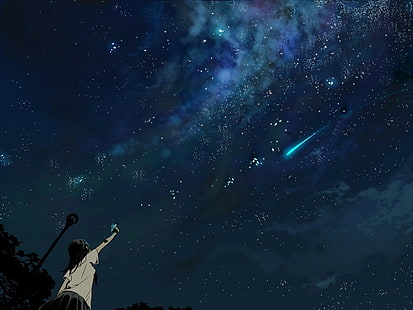 shooting stars, anime, HD wallpaper HD wallpaper