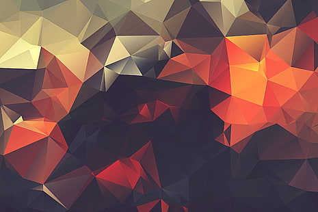 multicolored geometric-themed abstract wallpaper, low poly, abstract, minimalism, HD wallpaper HD wallpaper