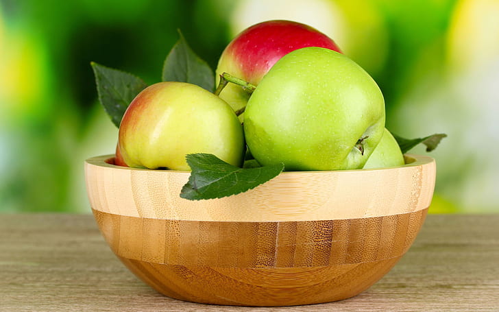 Gıda, meyve, yeşil ve kırmızı elmalar, Gıda, Meyve, Yeşil, Kırmızı, Elma, HD masaüstü duvar kağıdı