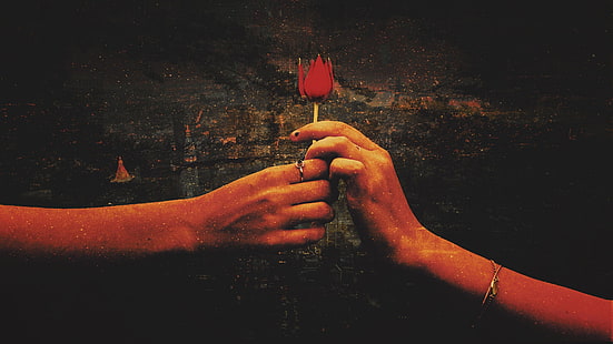 Hände, Liebe, Romantik, Paar, Hand, Finger, Dunkelheit, Kunst, HD-Hintergrundbild HD wallpaper