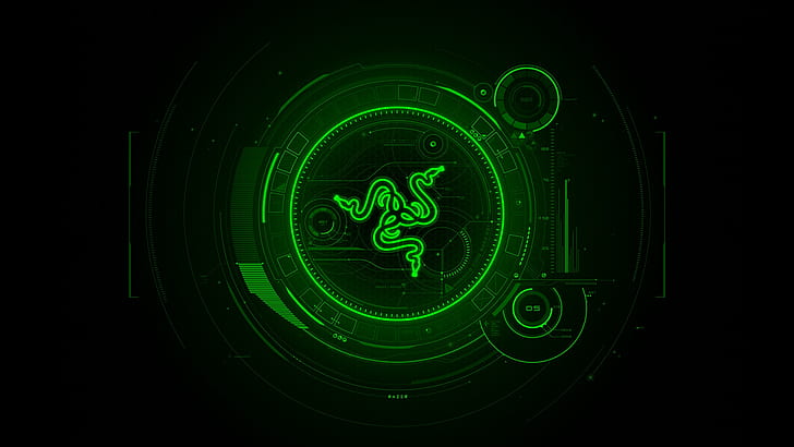 Gaming Series, Green, logo, Razer, snake, HD wallpaper