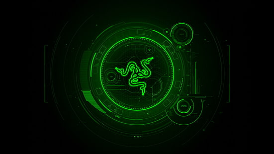 Gaming Series, зелено, лого, Razer, змия, HD тапет HD wallpaper