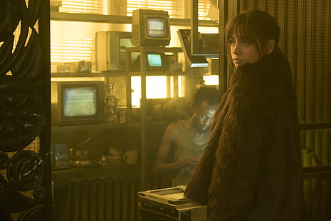 Blade Runner 2049, ภาพยนตร์, ผู้หญิง, นักแสดง, Ana de Armas, เสื้อขนสัตว์, Joi, Blade Runner, วอลล์เปเปอร์ HD HD wallpaper