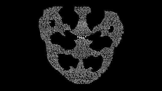 ilustrasi hitam putih, Watchmen, potret tipografi, Rorschach, Wallpaper HD HD wallpaper