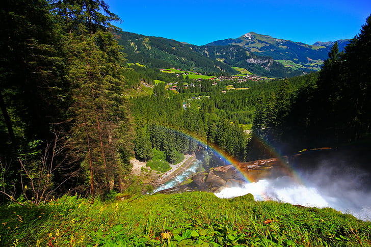 Cascadas de Krimml, Austria, cascadas de Krimml, Austria, montañas, Fondo de pantalla HD