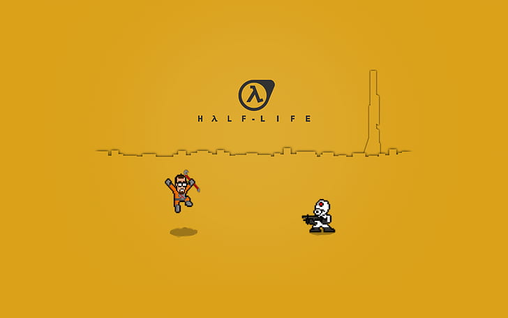 Half-Life, Half-Life 2, Gordon man, Combine, video games, pixelated, Valve, Valve Corporation, HD wallpaper