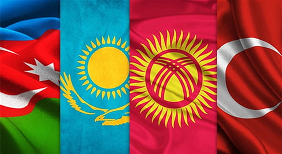 vier verschiedene Flaggen Collage, Flagge, Brüder, Turan, Türkisch, Türkei, Aserbaidschan, Kasachstan, Kirgisistan, HD-Hintergrundbild HD wallpaper