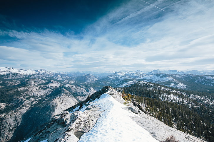 gunung, 5k, apel, Yosemite, musim dingin, 4k, hutan, 8k, OSX, salju, Wallpaper HD