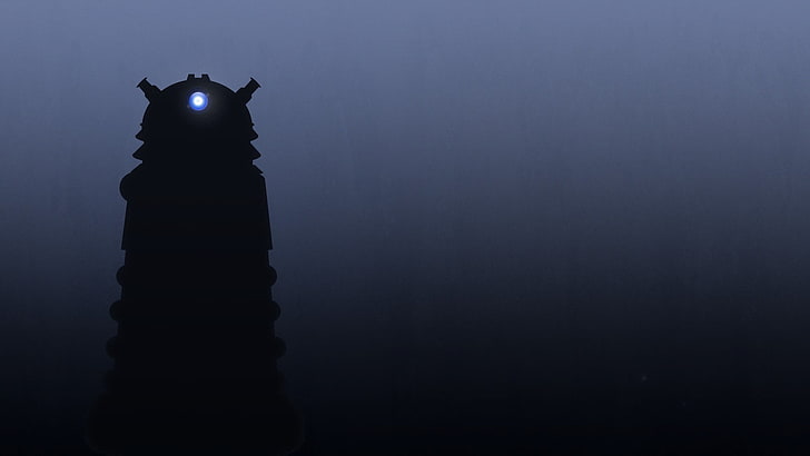 robot noir éclairé, Daleks, Doctor Who, Fond d'écran HD