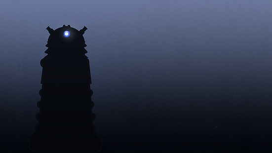 осветен черен робот, Daleks, Doctor Who, HD тапет HD wallpaper