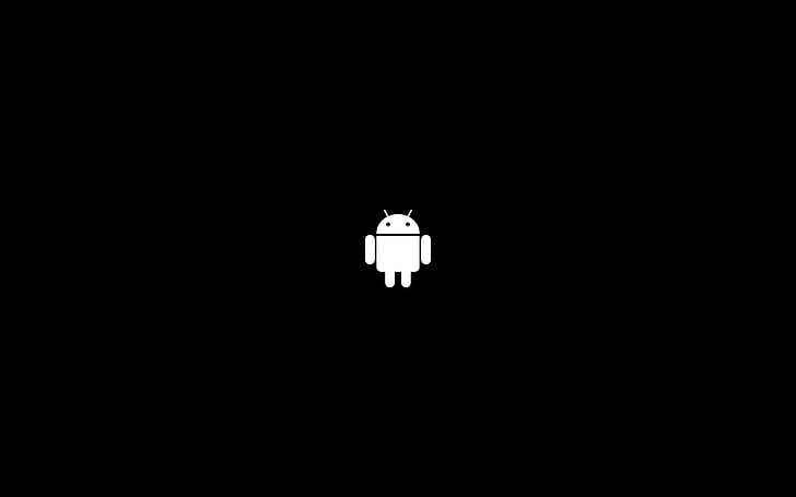 андроиды, черные, простые, минимализм, белые, операционная система, HD обои