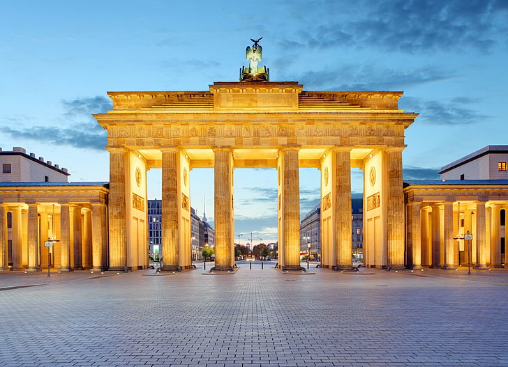 Monumentos, Puerta de Brandenburgo, Berlín, Alemania, Estatua, Fondo de pantalla HD