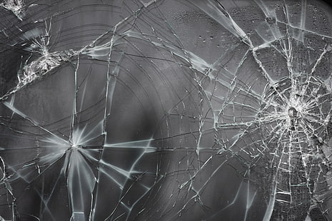 cracked glass, glass, cracks, grain, HD wallpaper HD wallpaper