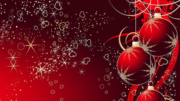 Holiday, Christmas, Decoration, Heart, Red, HD wallpaper