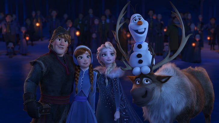 Film, Petualangan Beku Olaf, Anna (Beku), Elsa (Beku), Kristoff (Beku), Olaf (Beku), Sven (Beku), Wallpaper HD