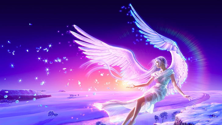angel, wings, dream, fantasy art, vision, HD wallpaper