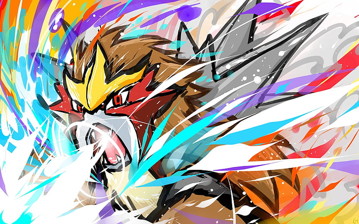 Vogel Pokemon Illustration, Ishmam, Pokémon, Entei, Kunstwerk, Videospiele, HD-Hintergrundbild