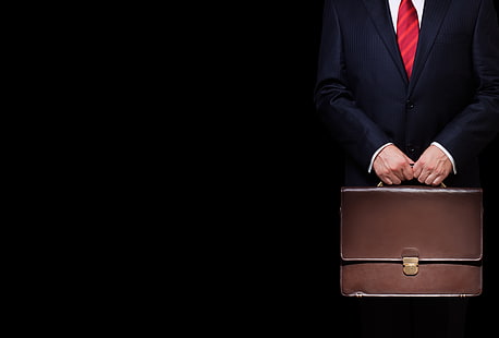 brown leather suitcase, costume, law, lawyer, businessman, portfolios, HD wallpaper HD wallpaper
