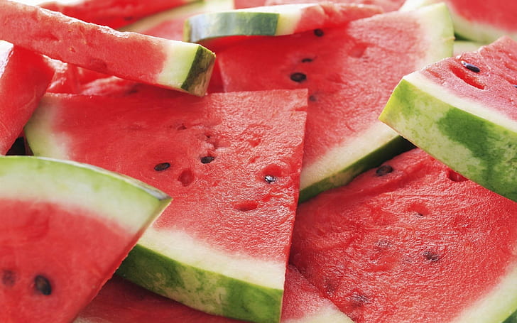 watermelon slices, Wall, Food, watermelon, slices, fruit, slice, freshness, red, ripe, vegetarian Food, healthy Eating, organic, melon, dieting, close-up, refreshment, cross Section, summer, gourmet, green Color, part Of, vitamin, snack, seed, HD wallpaper