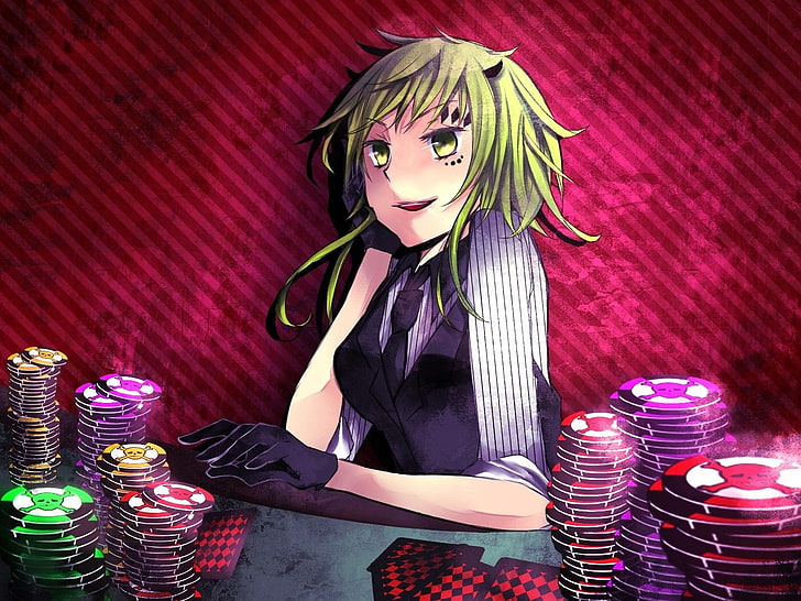 Vocaloid, Megpoid Gumi, póker, Fondo de pantalla HD