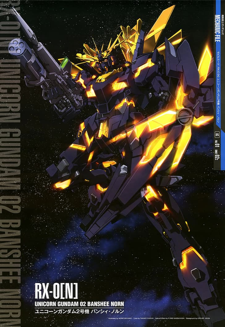 Banshee Norn, anime, mechs, Gundam, Super Robot Taisen, Mobile Suit Gundam Unicorn, artwork, digital art, HD wallpaper