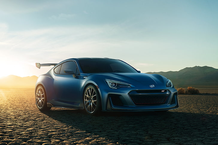 синий спортивный купе, концепт, спорт, тюнинг, Subaru, BRZ, 2015, STI Performance, HD обои