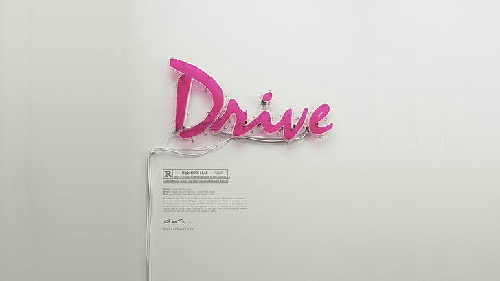 Rosa und weiße hölzerne Wanddekoration, Drive, Filme, Poster, HD-Hintergrundbild