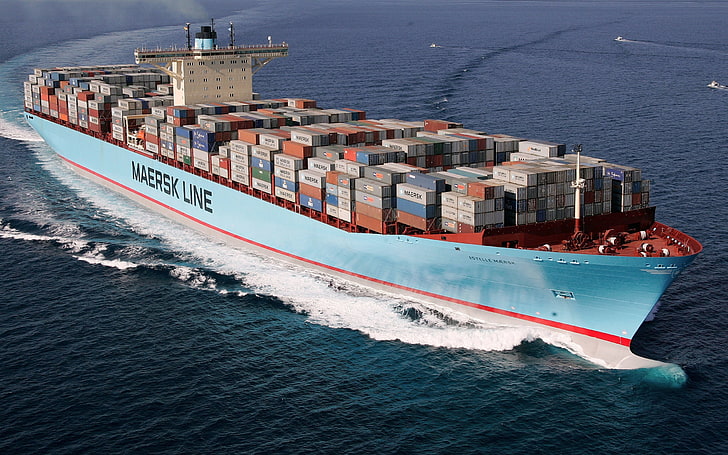ship, container ship, Maersk Line, HD wallpaper