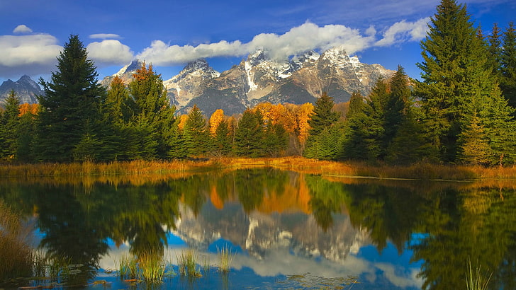 Nature, landscape, sky, tree, water, mountain, forest, river, lake, travel,  HD wallpaper | Wallpaperbetter