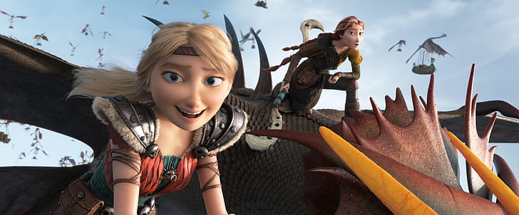 How to Train Your Dragon, How to Train Your Dragon: The Hidden World, Astrid (How to Train Your Dragon), Valka (How to Train Your Dragon), HD wallpaper