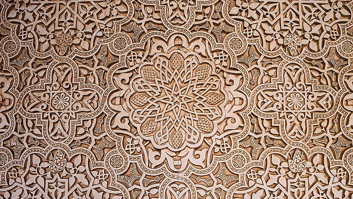 texture, ornament, skill, woodcarving, Moorish pattern, HD wallpaper
