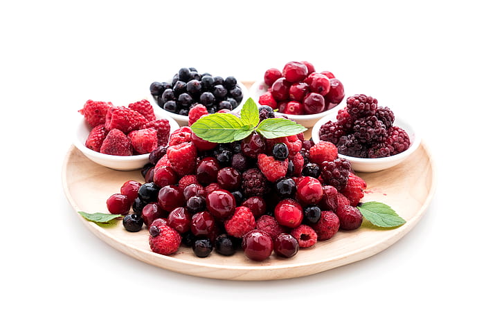 Food, Berry, Blackberry, Blueberry, Cherry, Fruit, Raspberry, Still Life, HD wallpaper