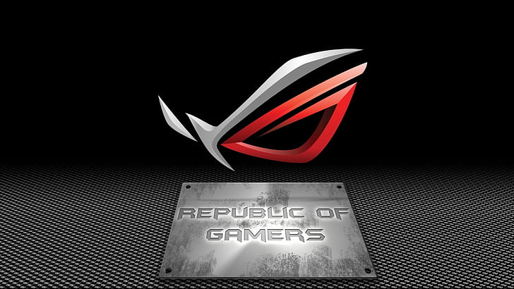 Republic of Gamers Asus, republic of gamers signage, rog asus, rog logo, tech, HD tapet